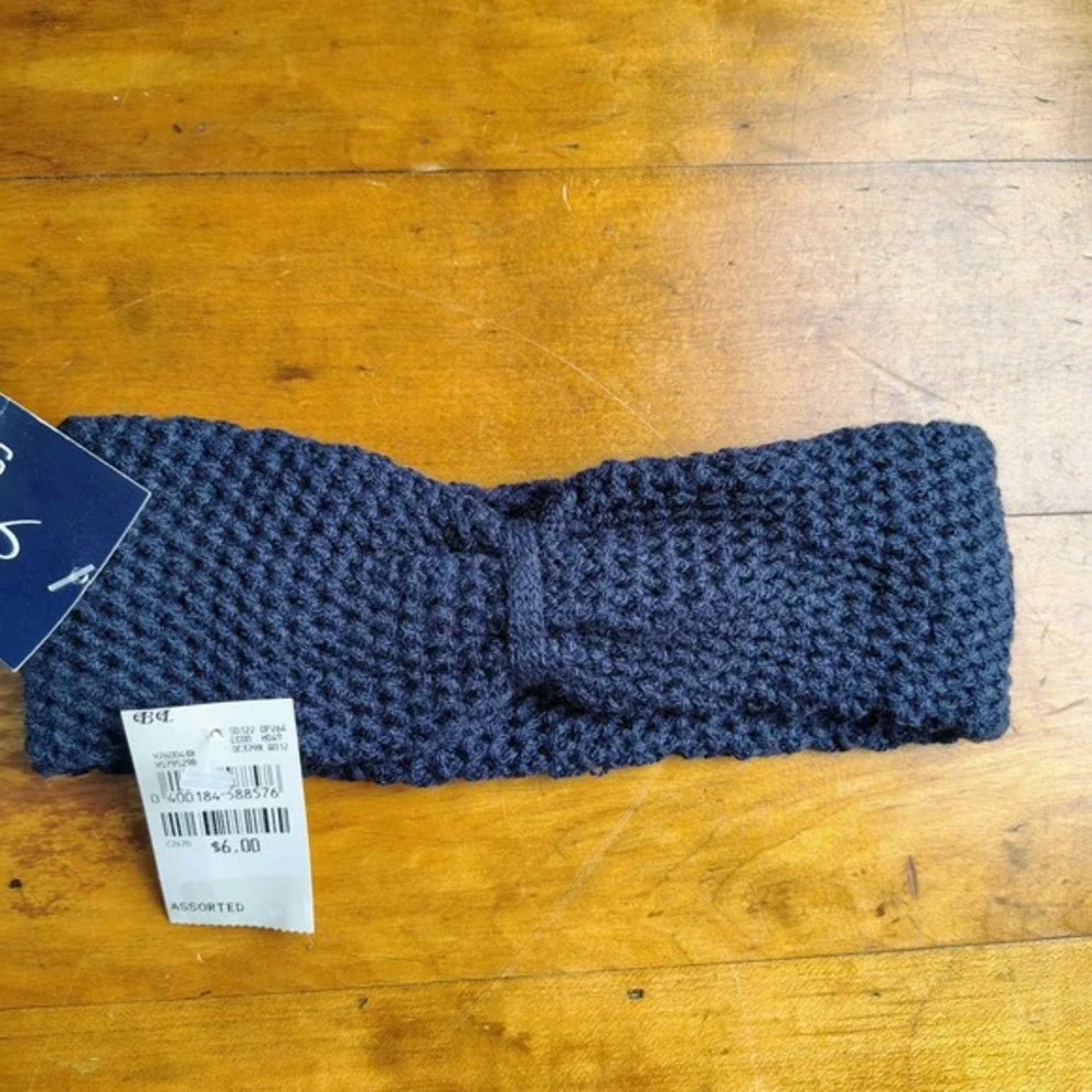 Kim Rogers Sport Navy Blue Knit Headband vintage NOS‎ 90's retro preppy Y2K